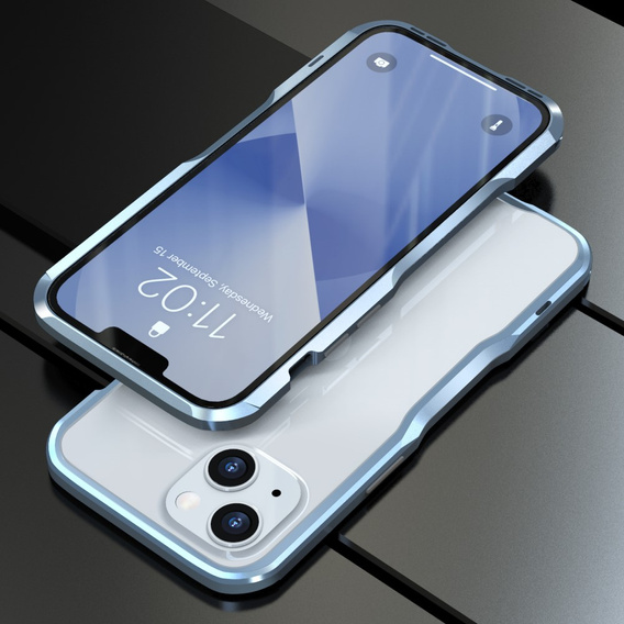 Husa LUPHIE pentru iPhone 13, Armor Bumper, albastru
