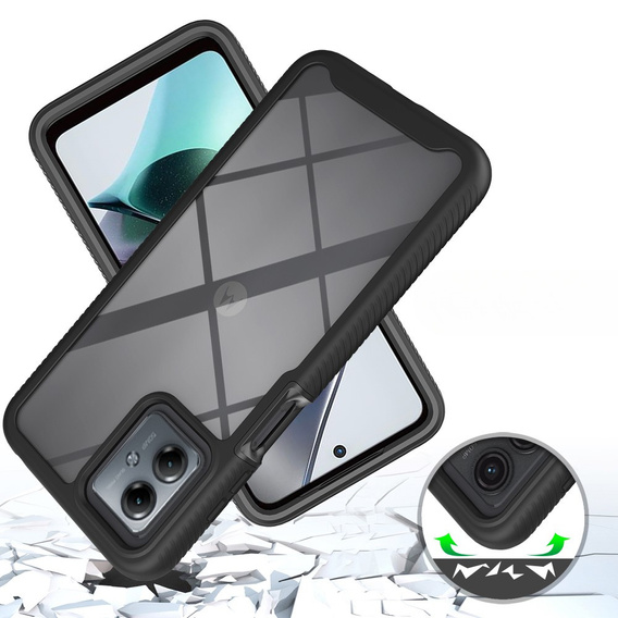 Carcasă pentru Motorola Moto G54 5G, Shockproof, cu folie, negru