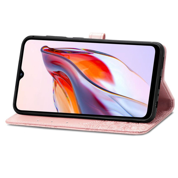 Cu clapetă pentru Xiaomi Redmi 12C, Mandala, roz rose gold