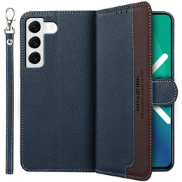 Husa cu clapetă pentru Samsung Galaxy S22+ Plus 5G, KHAZNEH RFID, albastru