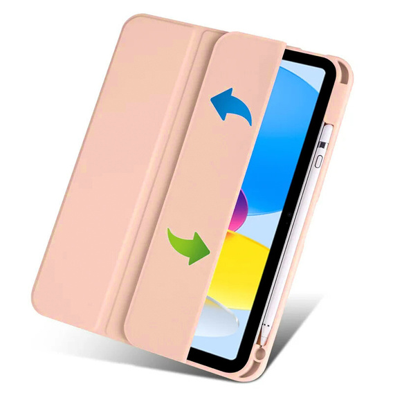Husă pentru iPad 10.9 2022 10 Gen, Smartcase Hybrid, cu spațiu pentru stylus, roz