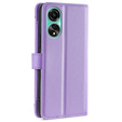 Cu clapetă pentru Oppo A78 4G, Wallet Zipper Pocket, violet