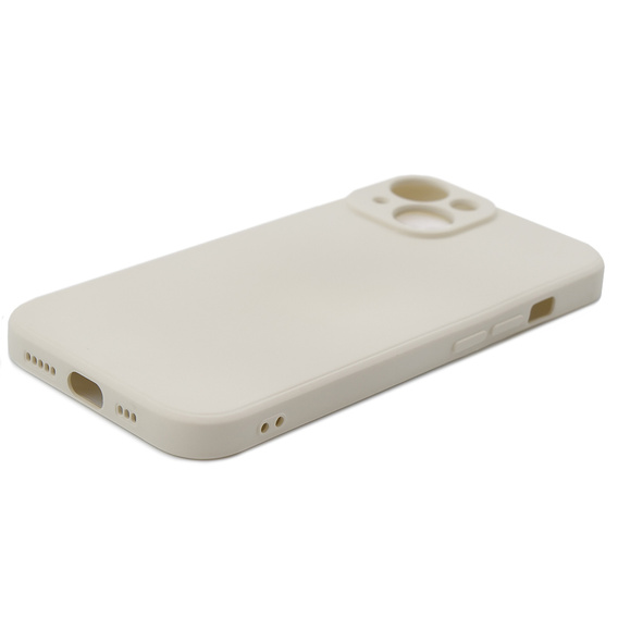 Husa pentru iPhone 15, Silicone Lite, culoare crem