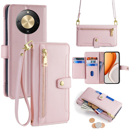 Husă flip cu buzunar cu fermoar pentru Honor Magic 8 Lite