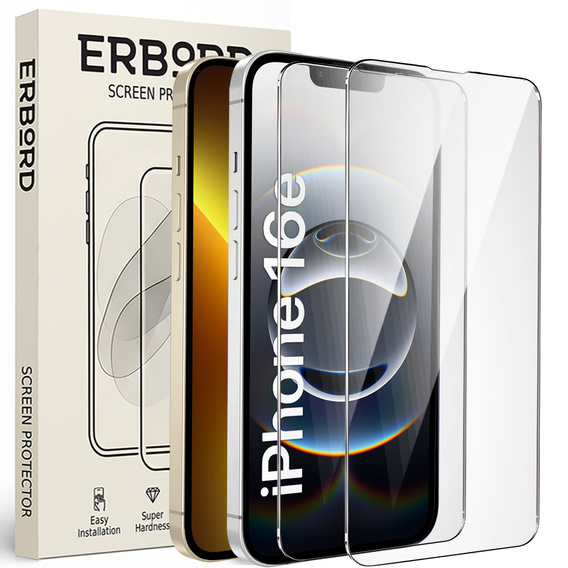2x sticlă călită pentru iPhone 13/13 Pro, ERBORD 9H Hard Glass pe ecran