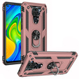 Husă blindată pentru Xiaomi Redmi Note 9, Nox Case Ring, roz rose gold