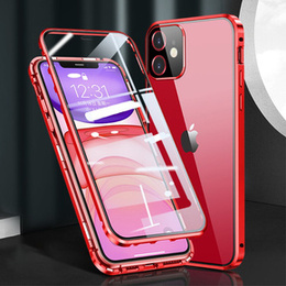 Husa pentru iPhone 12 Mini, Magnetic Dual Glass, roșu