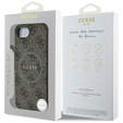 GUESS Huse pentru iPhone 16E, 4G Ring Classic Logo, maro