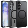Husă pentru Samsung Galaxy A55, pentru MagSafe, ERBORD Matt Case, negru + sticlă pentru ecran