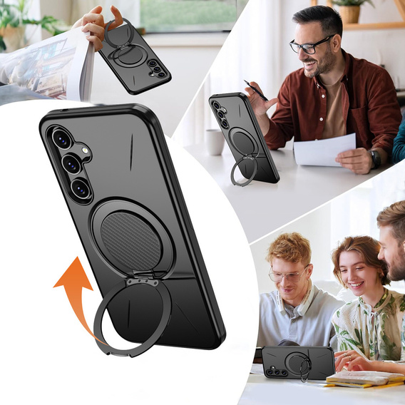 Husă MagSafe cu suport pentru Samsung Galaxy A37 5G, negru