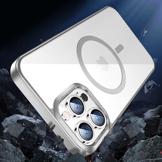 Huse pentru iPhone 14 Pro Max, ERBORD Hybrid MagSafe Case, de argint