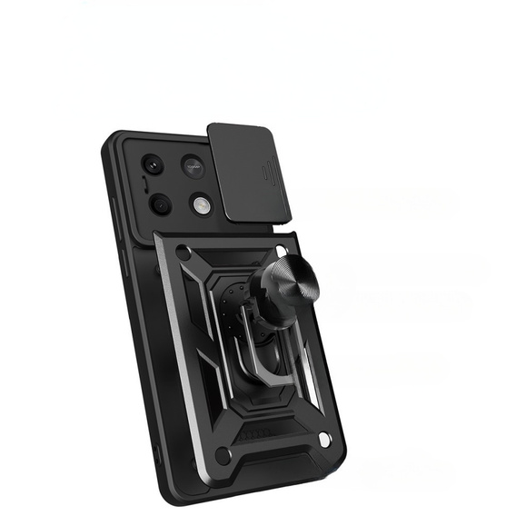 Husă blindată pentru Xiaomi Redmi Note 13 5G, CamShield Slide, negru