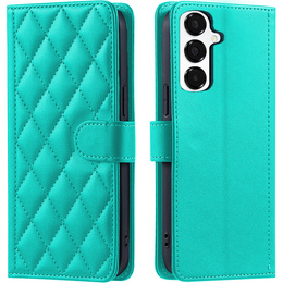 Husă cu clapetă pentru Samsung Galaxy A16, Rhombus Crossbody Leather, verde