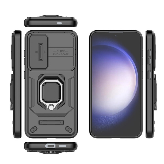 Husă pentru Samsung Galaxy S24, KickStand Camera Lens, negru