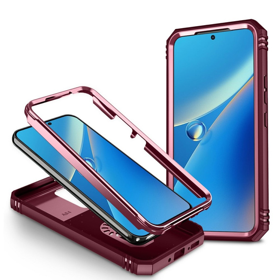 Husă blindată pentru Samsung Galaxy A54 5G, CamShield Slide, roz / burgundy