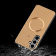Huse pentru Samsung Galaxy S24 FE, Leather Hybrid MagSafe, de aur