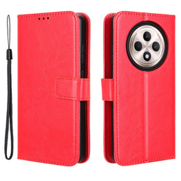 Cu clapetă pentru Oppo Reno 12FS / 12F, Crazy Horse Wallet, roșu