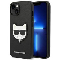 Karl Lagerfeld Huse pentru iPhone 14 Plus, Saffiano Choupette Head Patch, negru