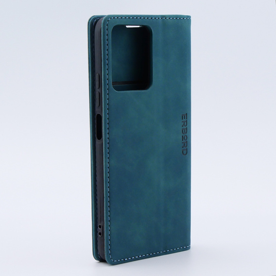 Husă pentru Xiaomi Redmi Note 12 4G, ERBORD Vintage, portofel cu clapetă, albastru