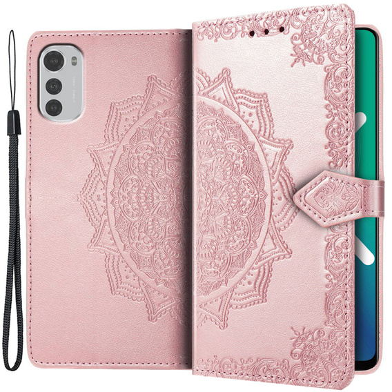 Cu clapetă pentru Motorola Moto E32 4G, Mandala, roz