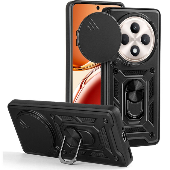 Husă blindată pentru Oppo Reno 12FS / Oppo Reno 12F, CamShield Slide, negru