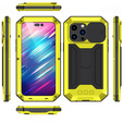 Husă pentru iPhone 14 Pro, R-JUST CamShield Slide, armată, galben / negru