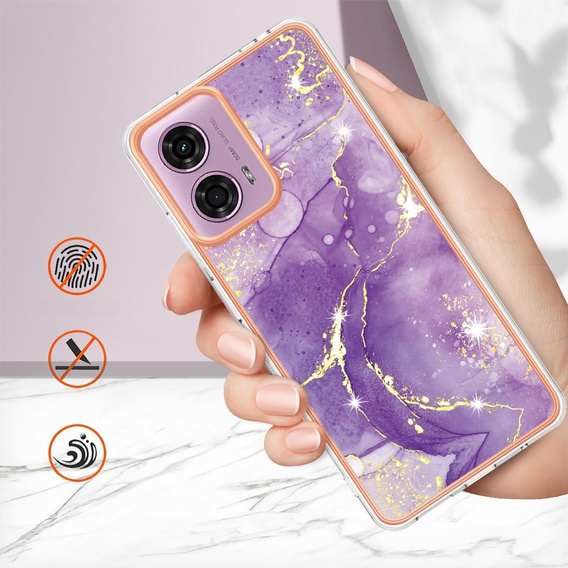 Carcasă de protecție pentru Motorola Moto G24 / G24 Power / G04, Marble Slim Case, violet închis