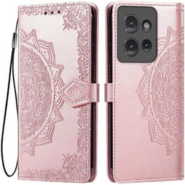 Cu clapetă pentru Motorola Edge 50 Neo / Motorola ThinkPhone 25, Mandala, roz rose gold