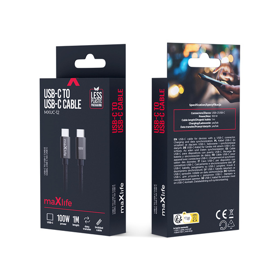 USB-C - Cablu USB-C 1.0m 100W pentru dispozitive cu port USB-C