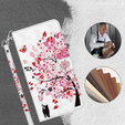 Cu clapetă pentru Oppo A17, Wallet Light Spots Decor, tree, alb