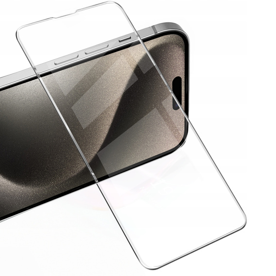 2x sticlă călită pentru iPhone 15 Pro, ERBORD 9H Hard Glass pe ecran