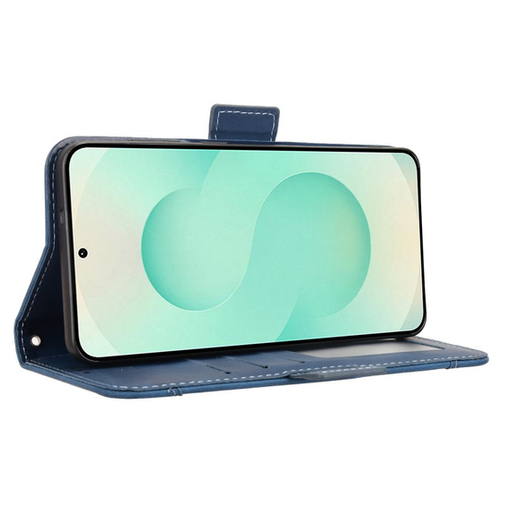 Cu clapetă pentru Samsung Galaxy S25 Edge, Card Slot, albastru închis