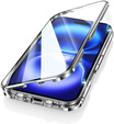 Carcasa Magnetic Dual Glass MagSafe pentru iPhone 16, de argint