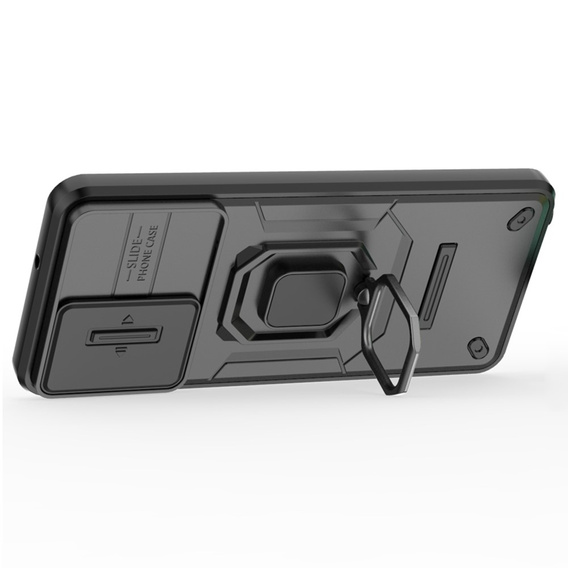 Husă pentru Realme C67 4G, KickStand Camera Lens, negru