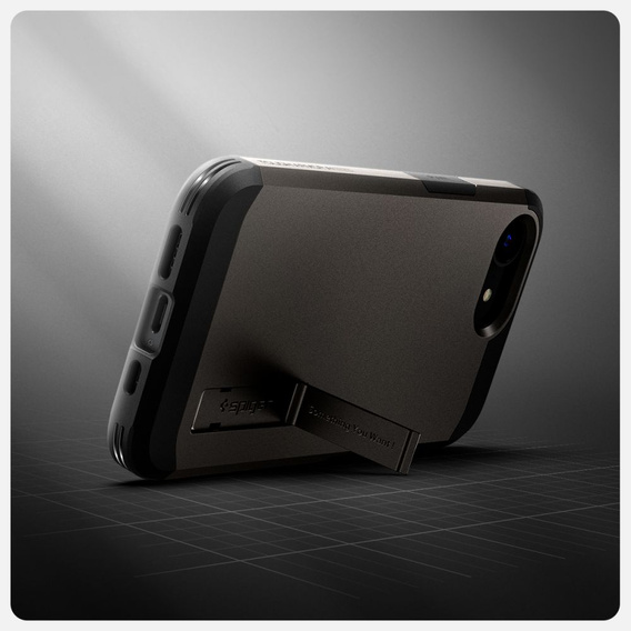 Carcasa Spigen pentru iPhone 16E, Tough Armor Mag MagSafe, gri + 9H Tempered Glass