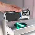 Cu clapetă pentru iPhone 11 Pro Max, RFID Wallet MagSafe CamShield, negru