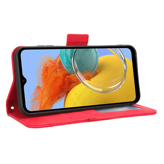 Cu clapetă pentru Samsung Galaxy M34, Card Slot, roșu