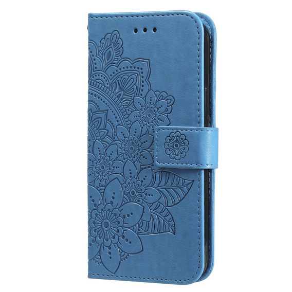 Cu clapetă pentru Samsung Galaxy M34 5G, Mandala Flower, albastru