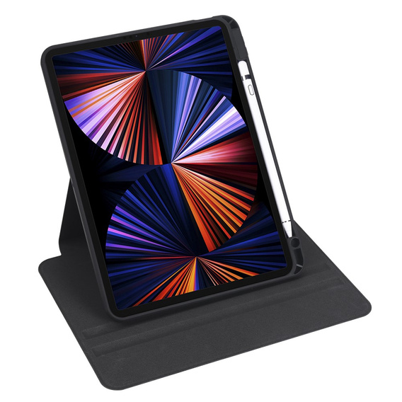 Husă pentru iPad Pro 11" 2022/2021/2020 (4/3/2 gen.), cu spațiu pentru stylus, rotativ la 360 °, negru