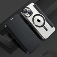 Cu clapetă pentru iPhone 15, RFID Wallet MagSafe CamShield, negru