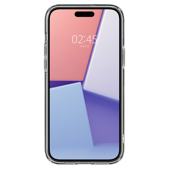 Carcasă MagSafe Spigen pentru iPhone 15, Ultra Hybrid, transparent / alb + 9H Tempered Glass