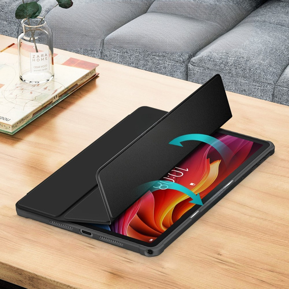 Husă pentru Lenovo Tab K11 Plus, Smartcase Hybrid, cu spațiu pentru stylus, negru