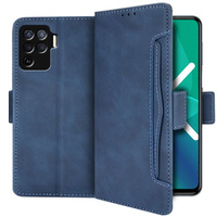 Cu clapetă pentru Oppo Reno5 Lite, Card Slot, albastru