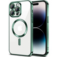 Husă pentru iPhone 14 Pro Max, Electro MagSafe, verde + Sticlă pentru ecran