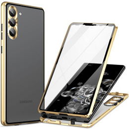 Huse pentru Samsung Galaxy S24, Magnetic Glass, de aur