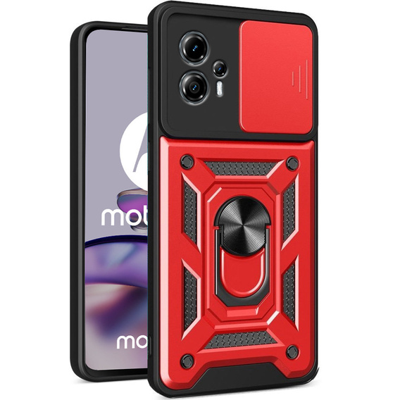 Husă blindată pentru Motorola Moto G13 / G23, CamShield Slide, roșu