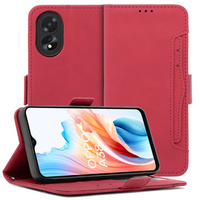 Cu clapetă pentru Oppo A38 4G / Oppo A18 4G, Card Slot, roșu