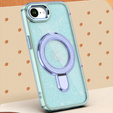 Carcasa iPhone 16e, Glittery Magnetic Kickstand, albastru