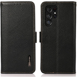 KHAZNEH RFID caz pentru Samsung Galaxy S24 Ultra, Litchi Texture, negru
