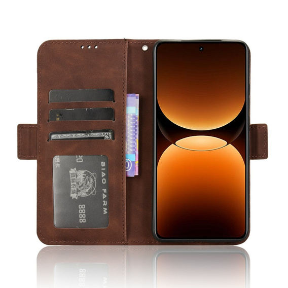 Cu clapetă pentru Realme GT 7 Pro, Card Slot, maro